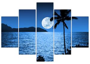 Slika - Mjesec iznad morske površine (150x105 cm)