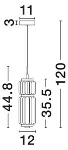 LIESSA LED VISILICA CRNA/STAKLO 7W IP20 3000K NL9540291