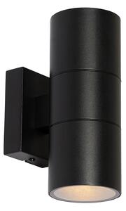 Moderna vanjska zidna svjetiljka crna 2 svjetla AR70 IP44 - Duo