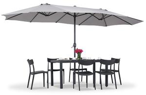 Dvostruki vrtni suncobran Merida 2,7 x 4,5 m sivi Garden Point