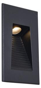Moderna ugradbena zidna svjetiljka crna 7 cm uklj. LED IP65 - Trem