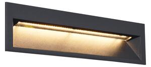 Moderna ugradbena zidna svjetiljka crna 28cm uklj. LED IP65 - Mert