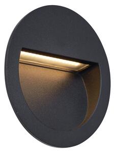 Moderna ugradbena zidna svjetiljka crna uklj. LED IP65 - Gem