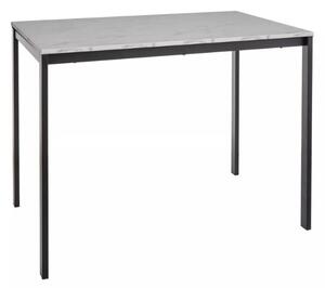 Crni blagovaonski stol RAMOD 100x60 cm, bijeli mramorni dekor