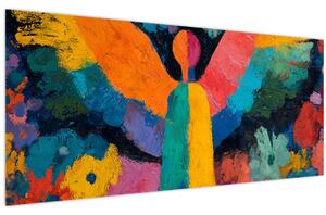 Slika - Apstraktni anđeo s cvijećem (120x50 cm)
