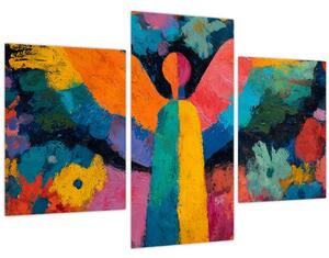 Slika - Apstraktni anđeo s cvijećem (90x60 cm)