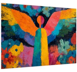 Slika - Apstraktni anđeo s cvijećem (70x50 cm)