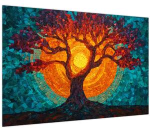 Slika - Stablo života i sunce u mozaiku (90x60 cm)