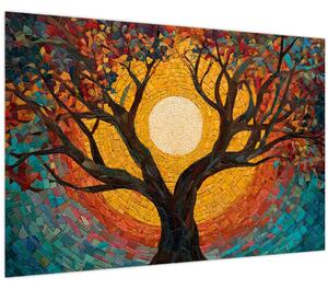 Slika - Sunce u krošnji stabla života (90x60 cm)