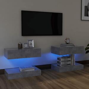 VidaXL TV ormarići s LED svjetlima 2 kom siva boja betona 60 x 35 cm