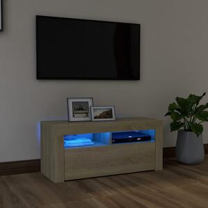 VidaXL TV ormarić s LED svjetlima boja hrasta sonome 90 x 35 x 40 cm