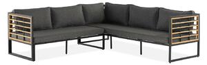 Vrtna sofa Comfort Garden 122075x196x196cm, Tamno sivo, Crna, Svijetlo smeđa, Tkanina, Metal