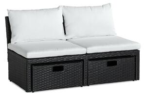 Vrtna sofa Comfort Garden 156064x120x65cm, Bijela, Crna, PVC pletivo