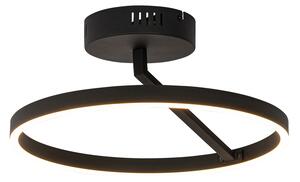Dizajnerska stropna svjetiljka crna s LED 3-stupanjskom prigušivanjem - Anello