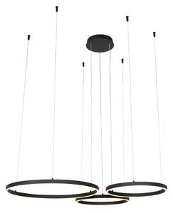 Viseća svjetiljka crna uklj. LED 3-stupanjska prigušiva 3-svjetla - Anello
