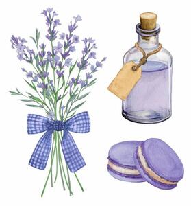 Ilustracija A bouquet of lavender with a, Yurii Sidelnykov, (40 x 40 cm)