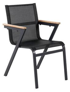 Vrtna stolica Dallas 67989x56x60cm, Crna, Svijetlo drvo, Tekstil, Metal