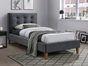 Sivi tapecirani krevet TEXAS VELVET 90 x 200 cm