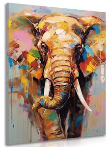 Slika stilski slon s imitacijom umjetničke slike