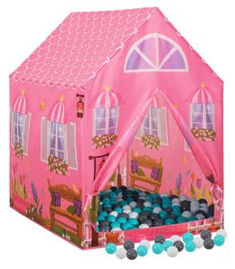 VidaXL Dječji šator za igru s 250 loptica ružičasti 69 x 94 x 104 cm