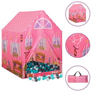 VidaXL Dječji šator za igru s 250 loptica ružičasti 69 x 94 x 104 cm