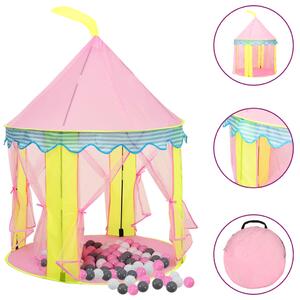 VidaXL Dječji šator za igru s 250 loptica ružičasti 100 x 100 x 127 cm