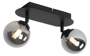 Moderna reflektor crna s dimnim staklom 2-svjetla - Atena