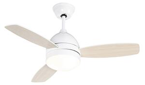 Stropni ventilator bijeli s uzorkom drveta 96 cm s daljinskim upravljačem - Rotar