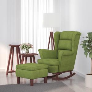 VidaXL Stolica za ljuljanje s drvenim nogama i stolcem zelena baršun