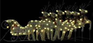 VidaXL Ukrasni božićni sobovi i sanjke 140 LED žarulja vanjski zlatni