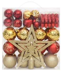 VidaXL Set božićnih kuglica od 70 komada zlatne i crvene