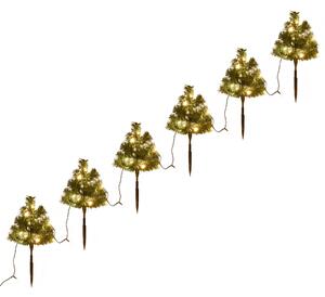 VidaXL Božićna drvca za stazu 6 kom tople bijele LED žarulje 45 cm PVC
