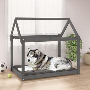 VidaXL Krevet za pse sivi 111x80x100 cm od masivne borovine
