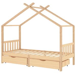 VidaXL Okvir za dječji krevet s ladicama 90 x 200 cm od borovine