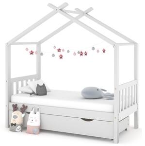VidaXL Okvir za dječji krevet s ladicom bijeli 80 x 160 cm od borovine