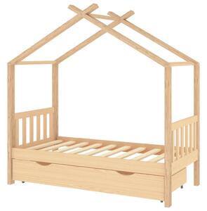 VidaXL Okvir za dječji krevet s ladicom 80x160 cm od masivne borovine