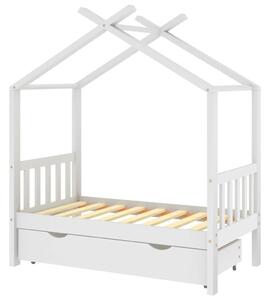 VidaXL Okvir za dječji krevet s ladicom bijeli 70 x 140 cm od borovine