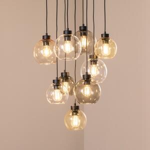 TK Lighting Viseća lampa Cubus Mix, Ø 58 cm, 9 žarulja, višebojna, staklo, E27, prigušiva, Višebojno, Dnevni boravak/blagovaonica, Staklo
