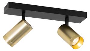 Stropni reflektor crni sa zlatom podesiv 2-svjetla - Jeana Luxe