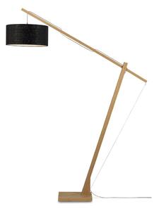 Podna svjetiljka s crnim sjenilom i Good & Mojo Montblanc konstrukcijom od bambusa