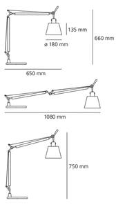 TOLOMEO BASCULANTE STOLNA SVJETILJKA PERG S POSTOLJEM 0947010A + A004030 AR0947010A+AR004030
