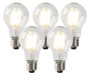 Set od 5 prigušivih E27 LED žarulja prozirnih 7W 806 lm 2700K