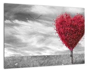 Slika - crveno srce na travnjaku (60x40cm) (V026070V6040)
