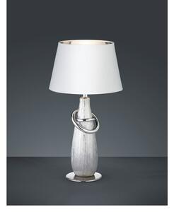 Bijela stolna svjetiljka od keramike i tkanine Trio Thebes, visina 38 cm