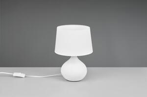 Bijela stolna svjetiljka od keramike i tkanine Trio Martin, visina 29 cm