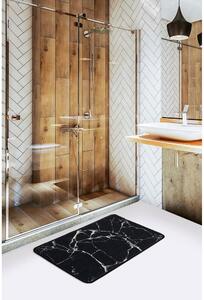 Crno-bijela prostirka za kupaonicu s motivom mramora Foutastic Marble, 60 x 40 cm