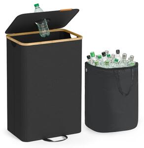 Koš za razvrstavanje boca i limenki ECOVIA, 100l, crna/bež SongmicsHome