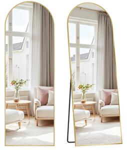 Zaobljeno ogledalo UMBRA, 160x50 cm, zlatna SongmicsHome
