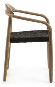 Drvena stolica s crnim sjedištem Kave Home Glynis