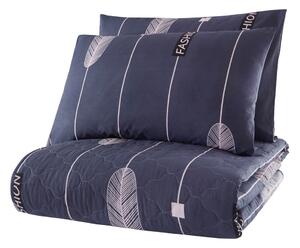 Plavi prekrivač s 2 jastučnice od ranforce pamuka Mijolnir Modena, 225 x 240 cm